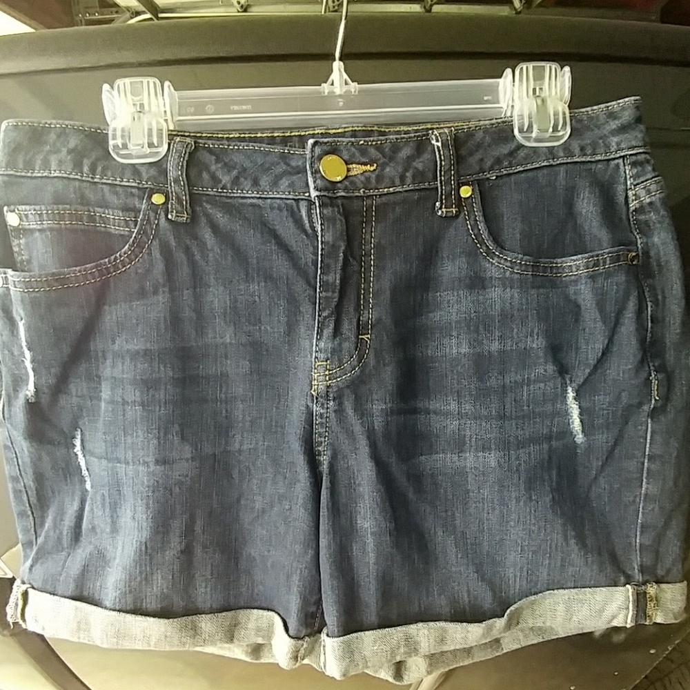J.Lo Slight Distress Denim Shorts